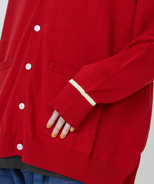 FRAPBOIS(フラボア)の「マークカーデ2(カーディガン/ボレロ・レディース・ブラック/グレー/レッド・2/1)」の7枚目の写真