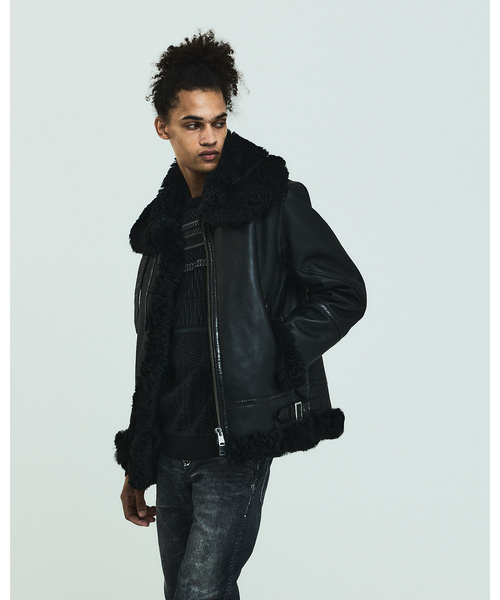 5351 POUR LES HOMMES（ゴーサンゴーイチプールオム）の「【25A/W】B-3 ムートン ライダース（ライダースジャケット・メンズ・ブラック/その他・50/48/46/44）」の2枚目の写真