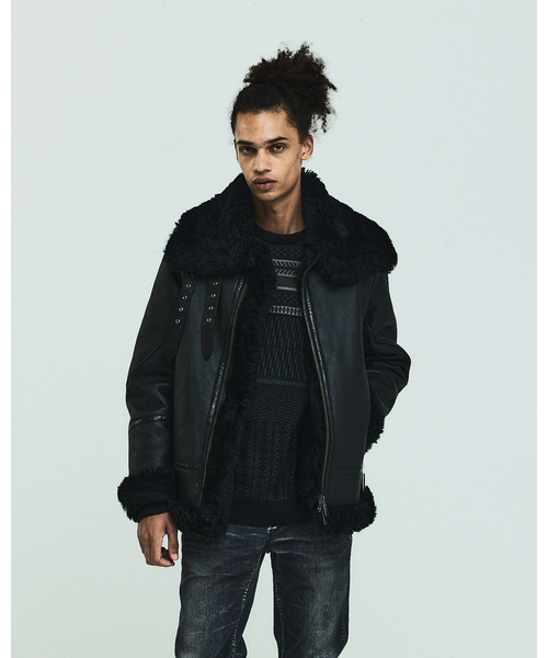 5351 POUR LES HOMMES（ゴーサンゴーイチプールオム）の「【25A/W】B-3 ムートン ライダース（ライダースジャケット・メンズ・ブラック/その他・50/48/46/44）」の21枚目の写真