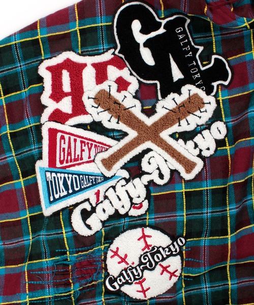 GALFY(ガルフィー)の「【GALFY/ガルフィー】ワッペンだらけチェックシャツパーカー(シャツ/ブラウス・メンズ・オレンジ系その他/グリーン系その他/ブラウン系その他・L/XL)」の14枚目の写真