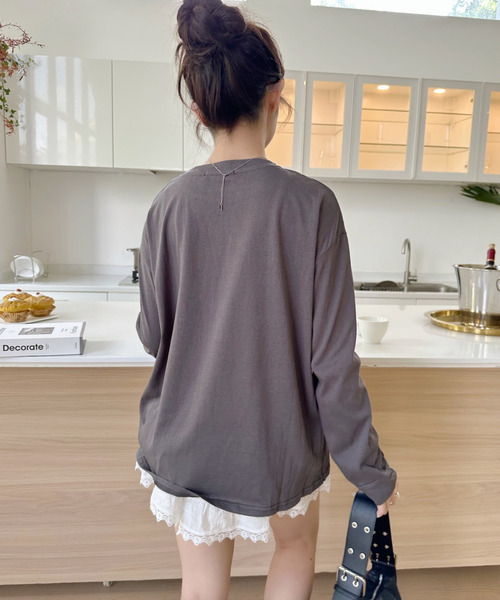 Good Riddance(グッドリダンス)の「【Good Riddance】メランジシアー クルーネック オーバーサイズ ロンT(Tシャツ/カットソー・レディース・チャコールグレー/ブラック/ピンク/ホワイト・FREE)」の22枚目の写真
