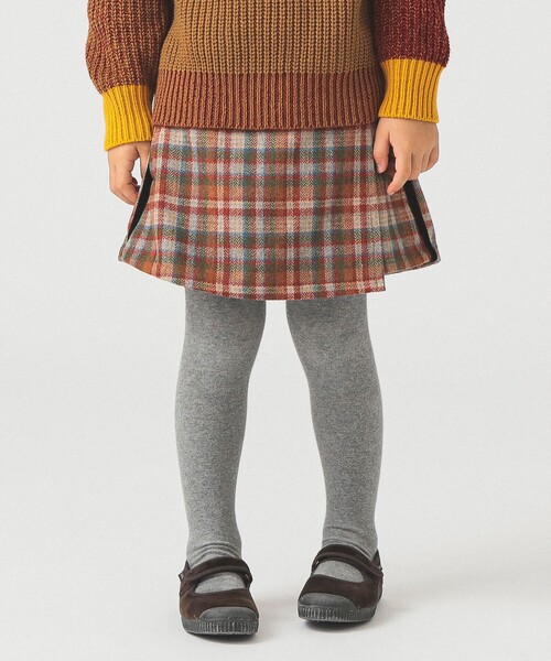 B:MING by BEAMS（ビーミングバイビームス）の「チェック ラップ キュロット 2025FW（100～140cm）（その他パンツ・キッズ・オレンジ/イエロー・100/110/120/130/140）」の3枚目の写真