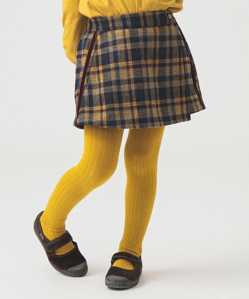 B:MING by BEAMS（ビーミングバイビームス）の「チェック ラップ キュロット 2025FW（100～140cm）（その他パンツ・キッズ・オレンジ/イエロー・100/110/120/130/140）」の5枚目の写真
