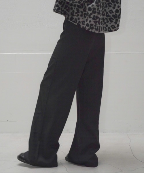Mirette(ミレット)の「フロントリボンハイウエストスラックス ワイドシルエット / Front Ribbon High Waist Wide Slacks(スラックス・レディース・ブラック/チャコールグレー・SMALL/MEDIUM/LARGE)」の6枚目の写真