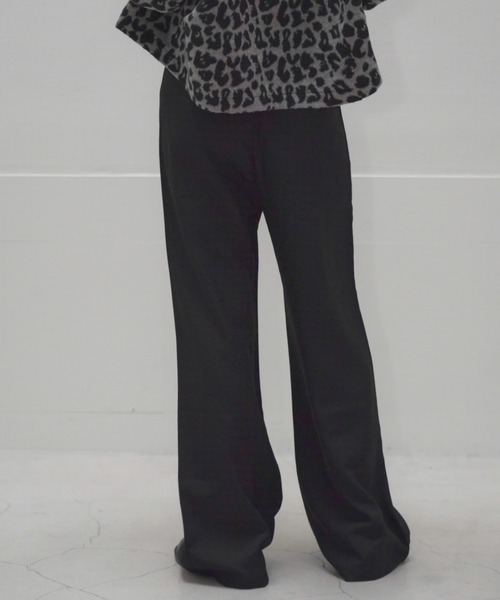 Mirette(ミレット)の「フロントリボンハイウエストスラックス ワイドシルエット / Front Ribbon High Waist Wide Slacks(スラックス・レディース・ブラック/チャコールグレー・SMALL/MEDIUM/LARGE)」の7枚目の写真