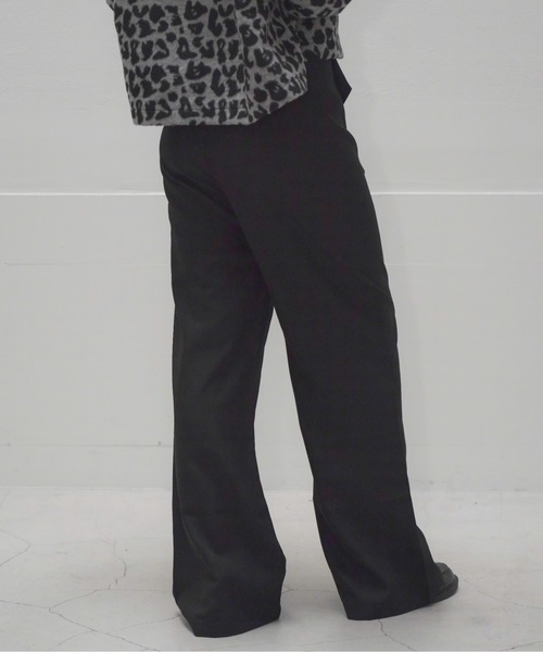 Mirette(ミレット)の「フロントリボンハイウエストスラックス ワイドシルエット / Front Ribbon High Waist Wide Slacks(スラックス・レディース・ブラック/チャコールグレー・SMALL/MEDIUM/LARGE)」の8枚目の写真