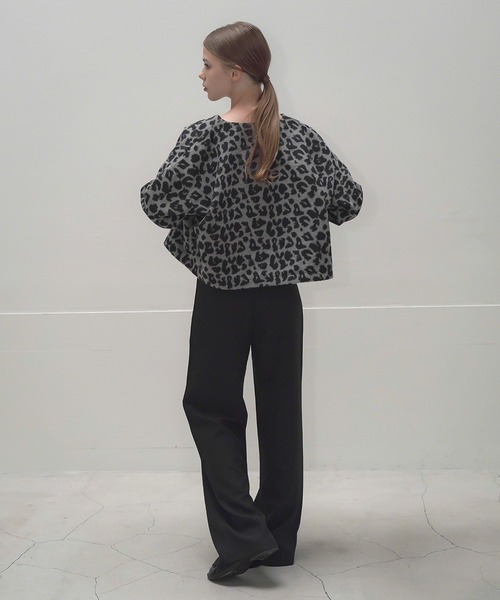 Mirette(ミレット)の「フロントリボンハイウエストスラックス ワイドシルエット / Front Ribbon High Waist Wide Slacks(スラックス・レディース・ブラック/チャコールグレー・SMALL/MEDIUM/LARGE)」の15枚目の写真