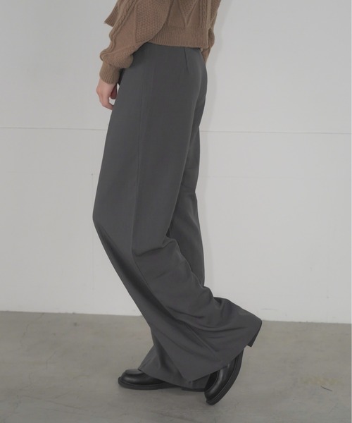 Mirette(ミレット)の「フロントリボンハイウエストスラックス ワイドシルエット / Front Ribbon High Waist Wide Slacks(スラックス・レディース・ブラック/チャコールグレー・SMALL/MEDIUM/LARGE)」の18枚目の写真