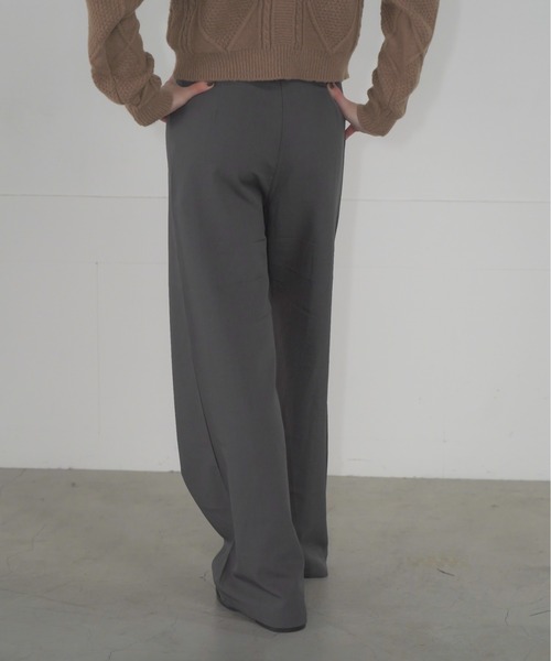 Mirette(ミレット)の「フロントリボンハイウエストスラックス ワイドシルエット / Front Ribbon High Waist Wide Slacks(スラックス・レディース・ブラック/チャコールグレー・SMALL/MEDIUM/LARGE)」の20枚目の写真