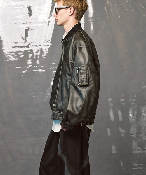 MAISON SPECIAL レザー　MA-1 ブルゾン MAISON SPECIAL ma1 ma-1 「UNISEX」Sheep Leather MA-1/シープレザー