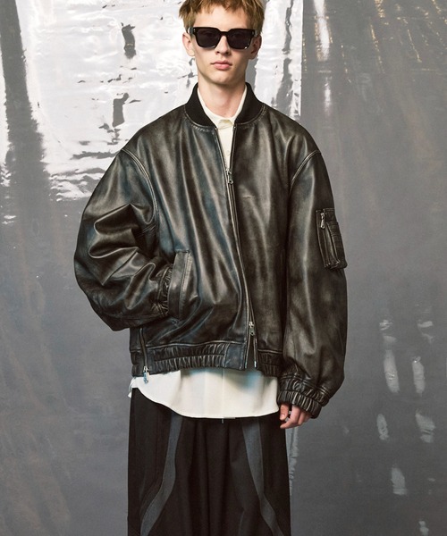 UNISEX》Sheep Leather MA-1/シープレザーMA-1【MAISON SPECIAL/メゾン