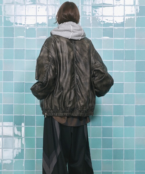 UNISEX》Sheep Leather MA-1/シープレザーMA-1【MAISON SPECIAL/メゾン