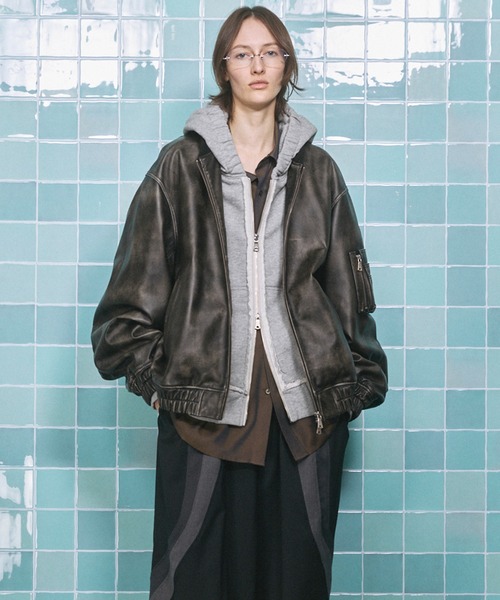 UNISEX》Sheep Leather MA-1/シープレザーMA-1【MAISON SPECIAL/メゾン