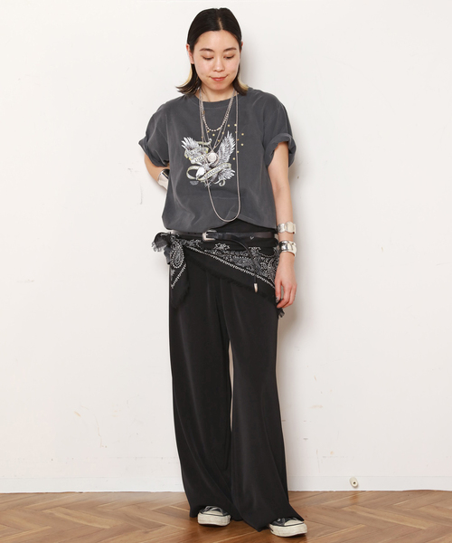 destin（デスティン）の「*【destin/デスティン】別注フリンジバンダナ（バンダナ/スカーフ・レディース・ブラック/チョコ・FREE）」の10枚目の写真