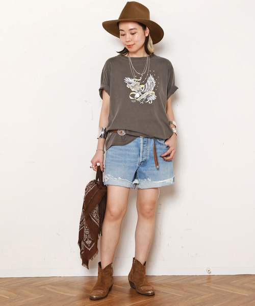 destin（デスティン）の「*【destin/デスティン】別注フリンジバンダナ（バンダナ/スカーフ・レディース・ブラック/チョコ・FREE）」の12枚目の写真