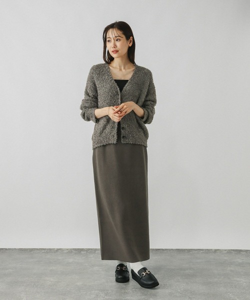 GLOBAL WORK(グローバルワーク)の「テープヤーンカーディガン*スカートSET/577658(ワンピース・レディース・ブラウン/チャコールグレー/グレー・MEDIUM/LARGE)」の7枚目の写真