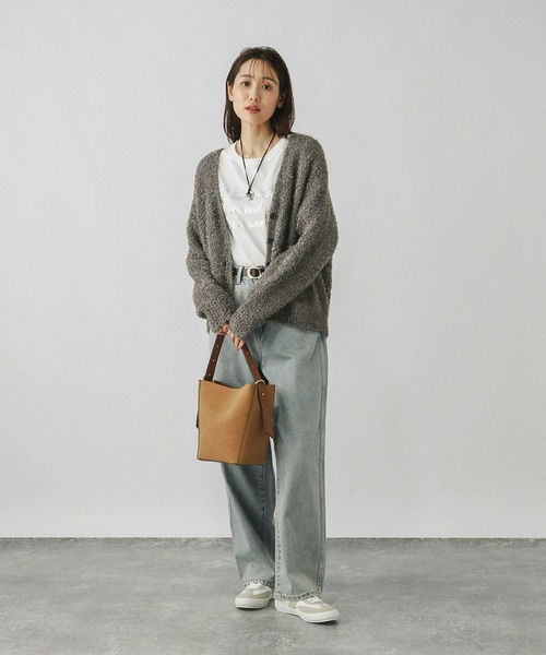 GLOBAL WORK(グローバルワーク)の「テープヤーンカーディガン*スカートSET/577658(ワンピース・レディース・ブラウン/チャコールグレー/グレー・MEDIUM/LARGE)」の12枚目の写真