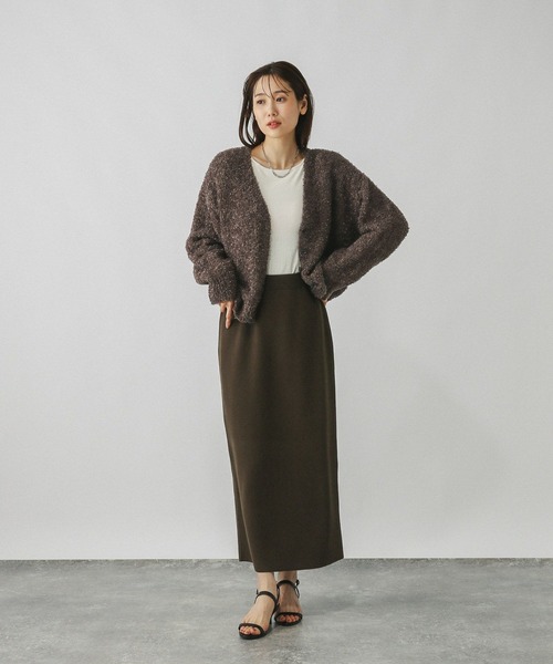 セール】テープヤーンカーディガン＊スカートSET/577658（ワンピース