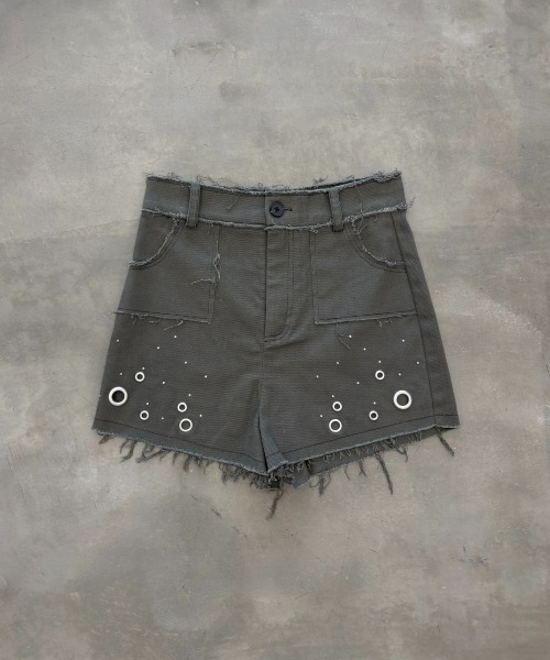SHAGGIE(シャギー)の「【セットアップ】アイレットハイウエストショートパンツ(その他パンツ・レディース・ブラック/カーキ・MEDIUM/SMALL)」の20枚目の写真