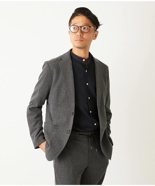 MEN'S MELROSE（メンズメルローズ）の「ウーリービシュウドビー コンフォートイージージャケット(セットアップ可)（テーラードジャケット・メンズ・ネイビー/ブラウン/グレー/ブラック・3/4/5/2）」の3枚目の写真