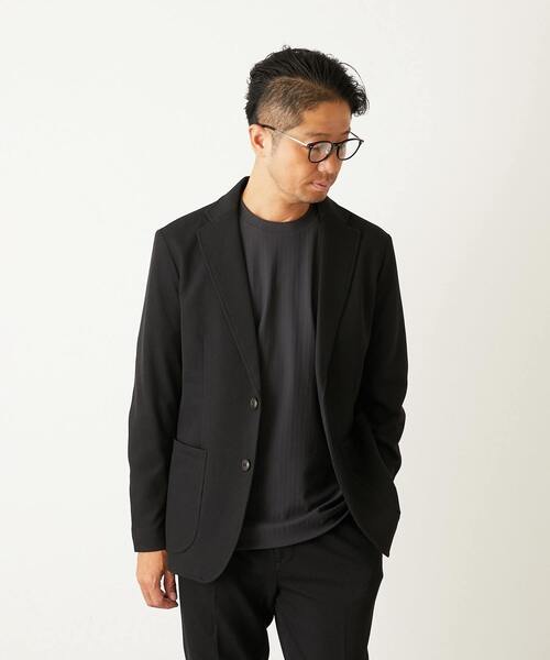 MEN'S MELROSE（メンズメルローズ）の「ウーリービシュウドビー コンフォートイージージャケット(セットアップ可)（テーラードジャケット・メンズ・ネイビー/ブラウン/グレー/ブラック・3/4/5/2）」の2枚目の写真