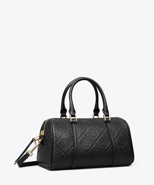 TORY BURCH（トリーバーチ）の「Tモノグラム ペブルド プチバレルバッグ（ショルダーバッグ・レディース・ブラック・ONE SIZE）」の5枚目の写真