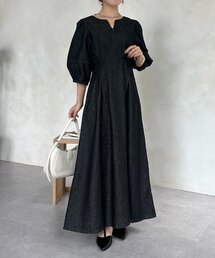 Thevon ワンピース シャーリングネックオフショルワンピース | Thevon.(ゼヴォン