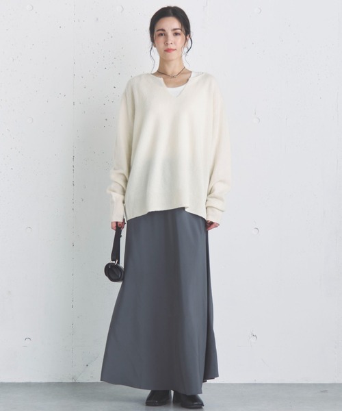 Doux archives（ドゥアルシーヴ）の「フィブリルツイルナロースカート（スカート・レディース・グレー/ブラウン/ブラック・36/38）」の4枚目の写真