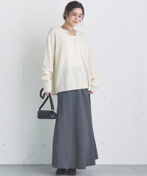 Doux archives（ドゥアルシーヴ）の「フィブリルツイルナロースカート（スカート・レディース・グレー/ブラウン/ブラック・36/38）」の5枚目の写真