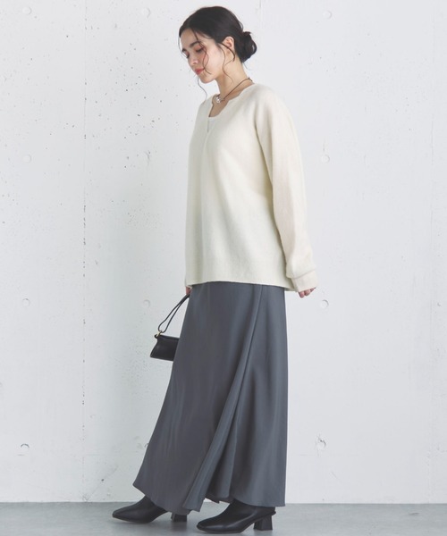 Doux archives（ドゥアルシーヴ）の「フィブリルツイルナロースカート（スカート・レディース・グレー/ブラウン/ブラック・36/38）」の8枚目の写真