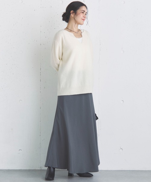 Doux archives（ドゥアルシーヴ）の「フィブリルツイルナロースカート（スカート・レディース・グレー/ブラウン/ブラック・36/38）」の11枚目の写真