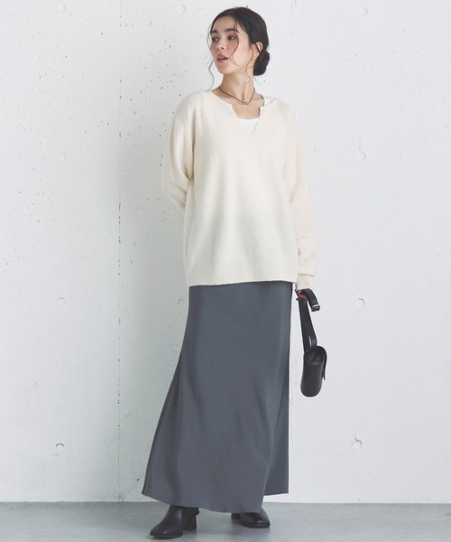 Doux archives（ドゥアルシーヴ）の「フィブリルツイルナロースカート（スカート・レディース・グレー/ブラウン/ブラック・36/38）」の12枚目の写真