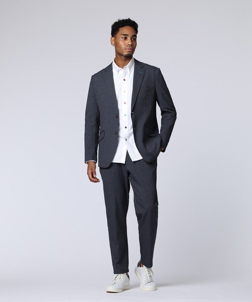 Psycho Bunny（サイコバニー）の「LANATEC ピンヘッドツイル セットアップジャケット（テーラードジャケット・メンズ・ネイビー/ライトグレー・LL/LARGE/MEDIUM）」の13枚目の写真