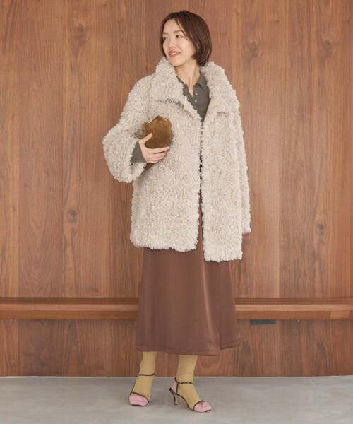 IENA（イエナ）の「TISSAVELファーコート（その他アウター・レディース・チャコールグレー/アイボリー・36/38）」の8枚目の写真