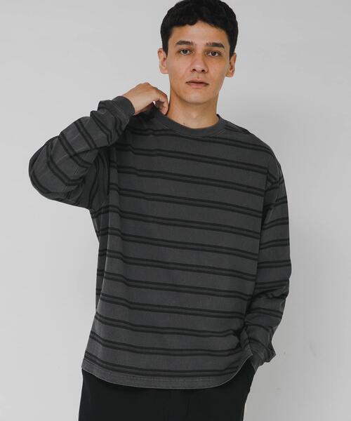 URBAN RESEARCH Sonny Label(アーバンリサーチサニーレーベル)の「ピグメントボーダーロングスリーブTシャツ(Tシャツ/カットソー・メンズ・ブラック/ベージュ・MEDIUM/LARGE)」の16枚目の写真