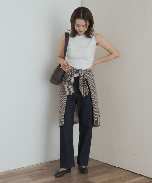 URBAN RESEARCH DOORS(アーバンリサーチドアーズ)の「クリアフライスノースリーブプルオーバー(Tシャツ/カットソー・レディース・ブラウン/オフホワイト/グレー・MEDIUM)」の17枚目の写真