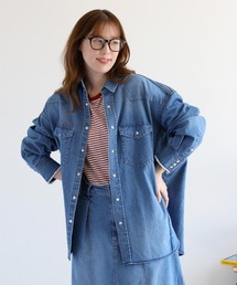 cepo | 〈セットアップ対応〉ロゴ刺繍ロングデニムシャツ(シャツ/ブラウス)