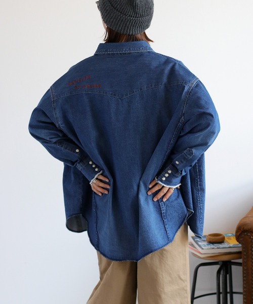 cepo（セポ）の「〈セットアップ対応〉ロゴ刺繍ロングデニムシャツ（シャツ/ブラウス・レディース・ブルー系3/ブルー系2・M）」の19枚目の写真
