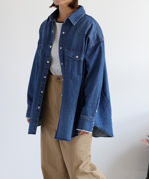 cepo（セポ）の「〈セットアップ対応〉ロゴ刺繍ロングデニムシャツ（シャツ/ブラウス・レディース・ブルー系3/ブルー系2・M）」の17枚目の写真