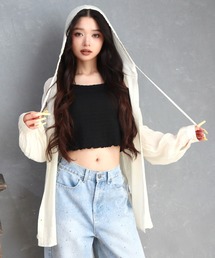 シアーワッシャーフーディーシャツ