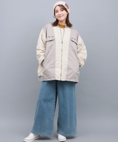 チチカカ（チチカカ）の「リメイク風切替MA-1（ブルゾン・レディース・カーキ/グレー/ブラック・FREE）」の6枚目の写真