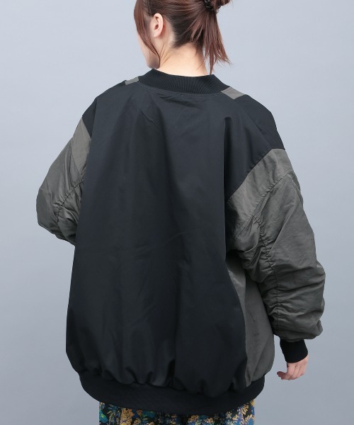 チチカカ（チチカカ）の「リメイク風切替MA-1（ブルゾン・レディース・カーキ/グレー/ブラック・FREE）」の5枚目の写真
