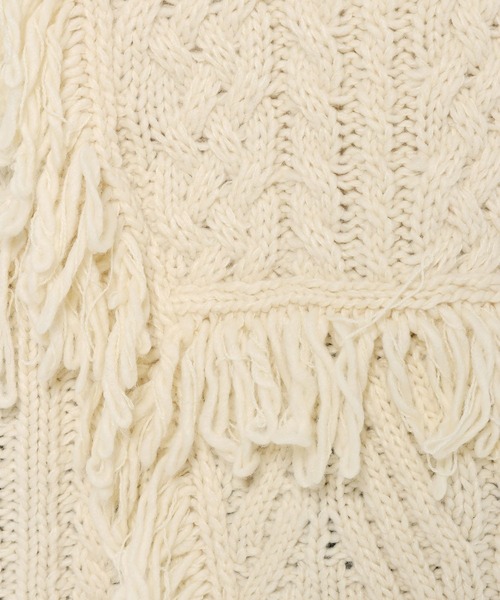 LOWRYS FARM（ローリーズファーム）の「ケーブルフリンジLONG丈  588919（ニット/セーター・レディース・ブルー/アイボリー/ブラウン・FREE）」の11枚目の写真