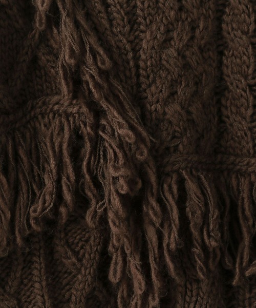 LOWRYS FARM（ローリーズファーム）の「ケーブルフリンジLONG丈  588919（ニット/セーター・レディース・ブルー/アイボリー/ブラウン・FREE）」の12枚目の写真