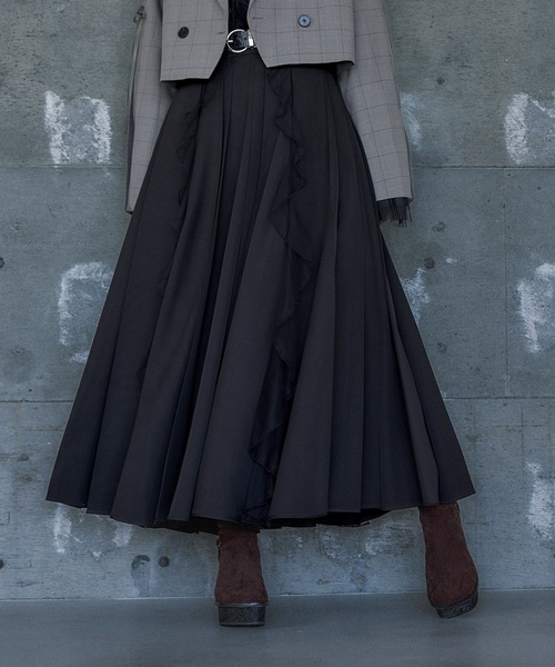 HARE（ハレ）の「シアーフリルプリーツスカート(HARE)（スカート