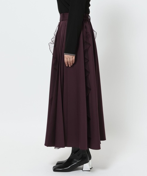 HARE（ハレ）の「シアーフリルプリーツスカート(HARE)（スカート・レディース・ボルドー/オフホワイト/ブラック/ブルー/チャコールグレー・FREE）」の22枚目の写真