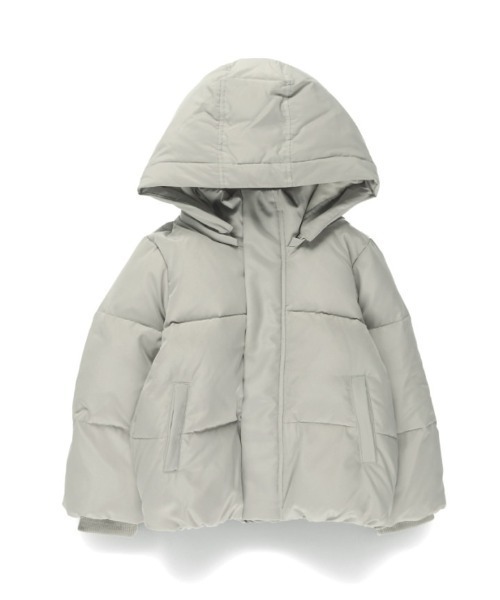 BRANSHES(ブランシェス)の「【プレミアムアウター】ダウンジャケット(ブルゾン・キッズ・グレイッシュベージュ/ブラック・100cm/110cm/120cm/130cm/140cm/150cm)」の1枚目の写真