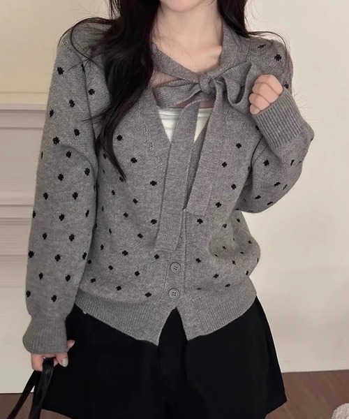 45R 45rpm★超ガーゼ水玉プリントのカーディガン　ドット柄　コットン GeeRA｜ドット柄カーディガン | Rakuten Fashion(楽天ファッション／旧