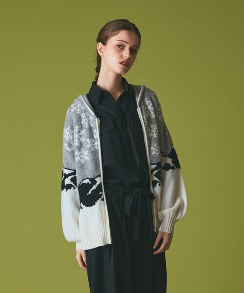 GRACE CLASS（グレースクラス）の「スノージャガードニットフーディ（パーカー・レディース・ブラック/グレー・36）」の18枚目の写真