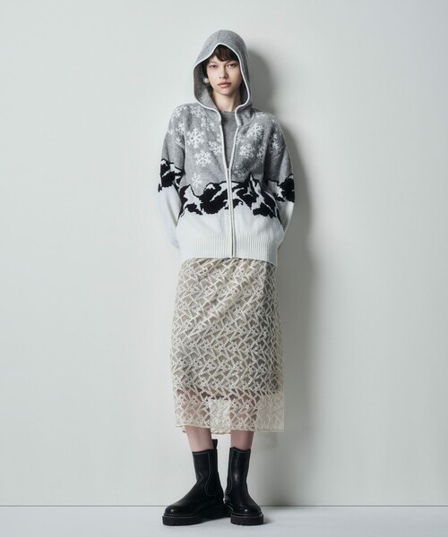 GRACE CLASS（グレースクラス）の「スノージャガードニットフーディ（パーカー・レディース・ブラック/グレー・36）」の13枚目の写真